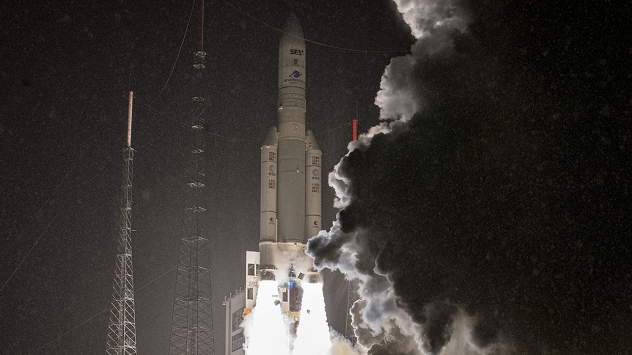 OPERATED BY ARIANESPACE FOR THE BENEFIT OF SES AND THE FRENCH MINISTRY OF THE ARMED FORCES; ARIANE 5 VA255 FLIGHT IS THE HIGHEST PERFORMING EVER LAUNCHED TO GEOSTATIONARY TRANSFER ORBIT